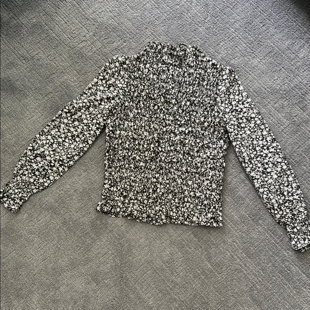 Black and White Floral Blouse